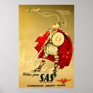 Affiche de voyage SAS Art Viking Impression Scandi