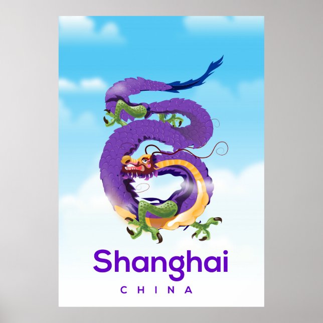 Affiche de voyage Shanghai China Dragon (Devant)