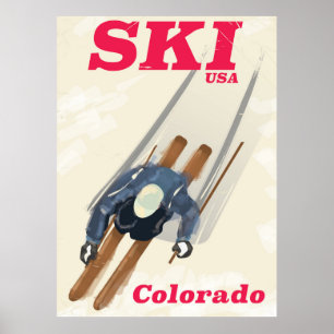 Affiche de voyage Ski USA Colorado