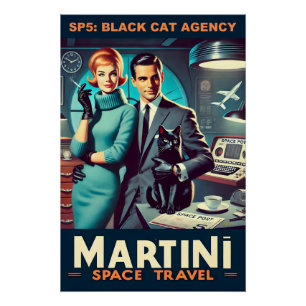 Affiche de voyage spatial Martini SP5 : Agence Bla