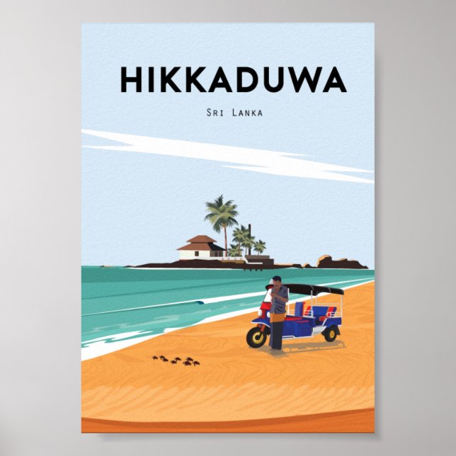 Affiche de voyage Sri lanka Hikkaduwa (Devant)