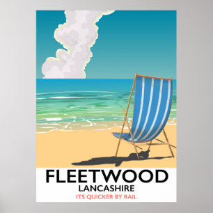 Affiche de voyage sur la côte de Fleetwood, Lancas