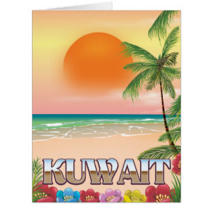 affiche de voyage sur la plage de kuwait