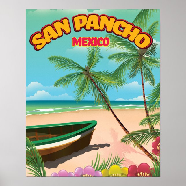 Affiche de voyage sur la plage de San Pancho (Devant)