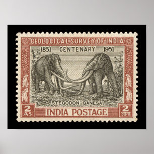 Affiche de voyage sur le timbre-poste de l'Inde Vi