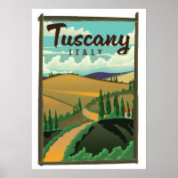 Affiche de voyage Toscane Italie
