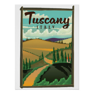 Affiche de voyage Toscane Italie