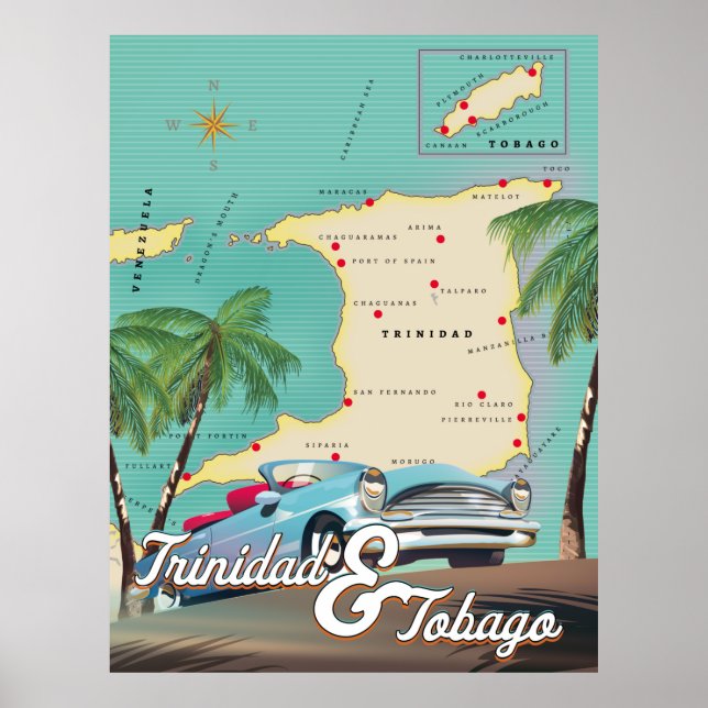 Affiche de voyage Trinité-et-Tobago (Devant)