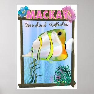 Affiche de voyage tropical Mackay Australie