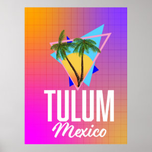 Affiche de voyage Tulum Mexico Retro.