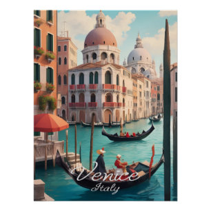 Affiche de voyage Venise Italie Canaux