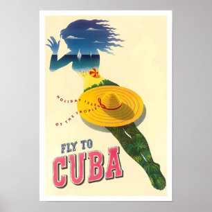 Affiche de voyage vintage à Cuba