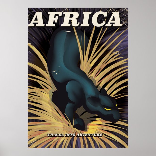 Affiche de voyage vintage Afrique (Devant)