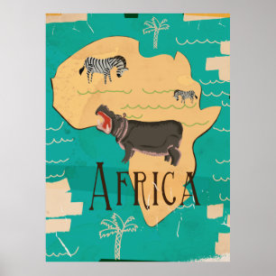 Affiche de voyage vintage Afrique
