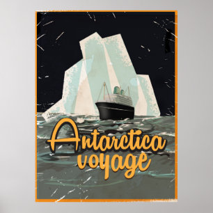 Affiche de voyage vintage Antarctique