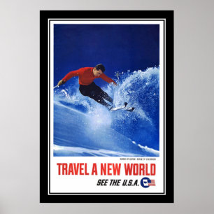Affiche de voyage vintage Aspen Colorado Ski