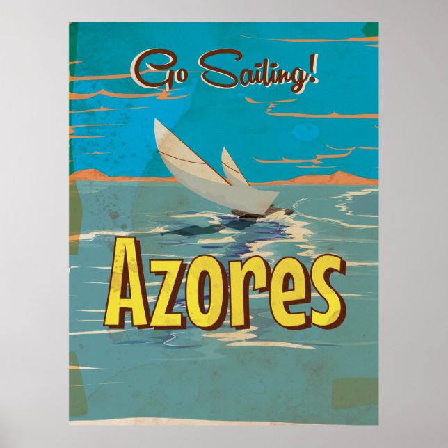 Affiche de voyage vintage aux Açores (Devant)