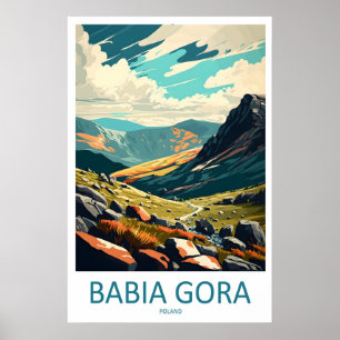 Affiche de voyage vintage Babia Gora Ski Parc nati