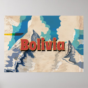 Affiche de voyage vintage Bolivie