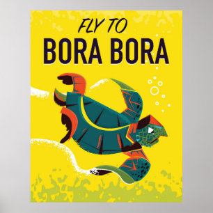Affiche de voyage vintage Bora Bora