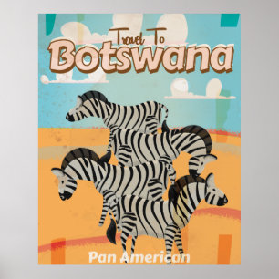 Affiche de voyage vintage Botswana.