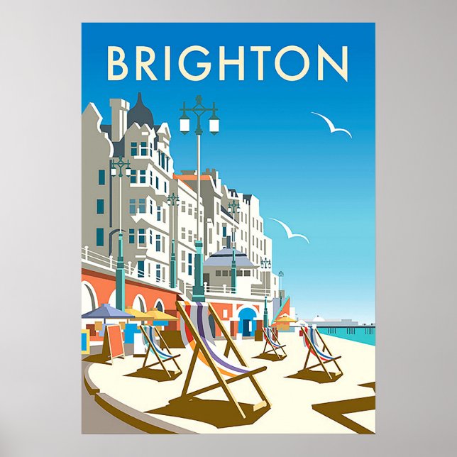 Affiche de voyage vintage Brighton England (Devant)