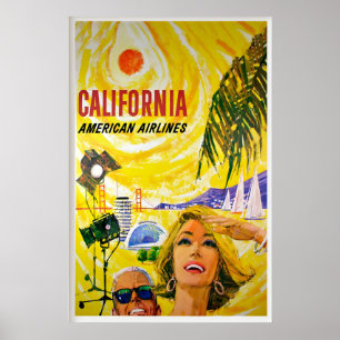 Affiche de voyage vintage Californie États-Unis