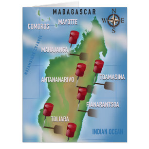 Affiche de voyage vintage carte de Madagascar.