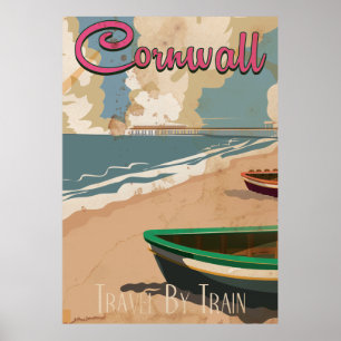 Affiche de voyage vintage Cornouailles, Angleterre