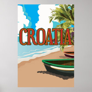 Affiche de voyage vintage CROATIE