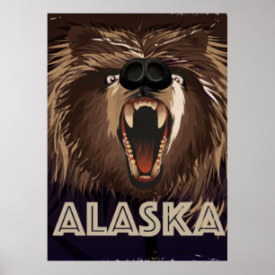 Affiche de voyage vintage d'Alaska