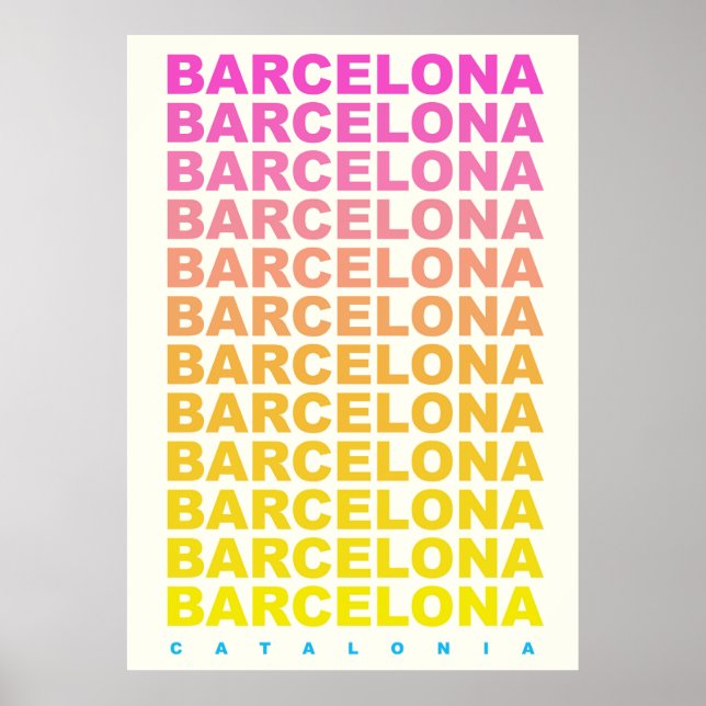 Affiche de voyage vintage de Barcelone (Devant)