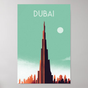 Affiche de voyage vintage de Dubaï