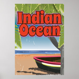 Affiche de voyage Vintage de l'océan Indien