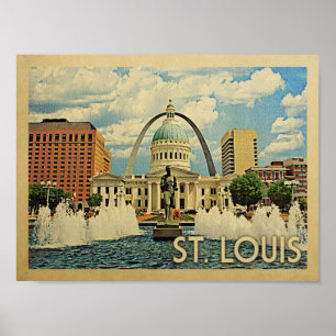 Affiche de voyage vintage de Saint-Louis