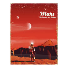 Affiche de voyage vintage de science-fiction de Ma