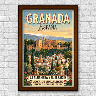 Affiche de voyage vintage des années 1960 à Grenad