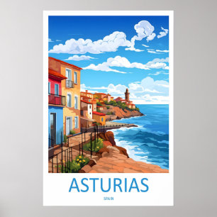 Affiche de voyage vintage des Asturies Parc nation
