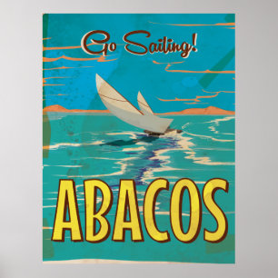 Affiche de voyage vintage des îles Abacos