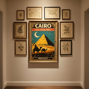 Affiche de voyage vintage du Caire – Égypte rétro