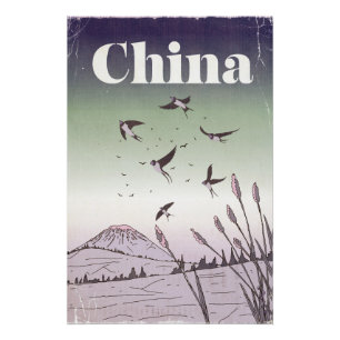 Affiche de voyage vintage en Chine