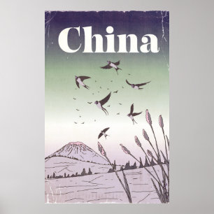 Affiche de voyage vintage en Chine