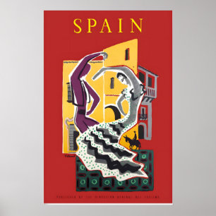 Affiche de voyage vintage Espagne Espania Iberia