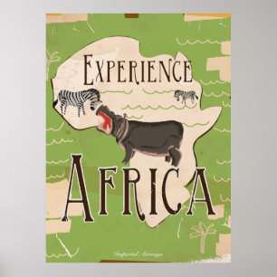 Affiche de voyage vintage Expérience Afrique