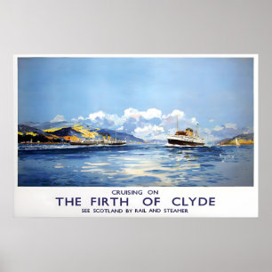 Affiche de voyage vintage Firth of Clyde Écosse