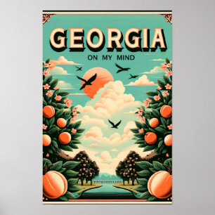 Affiche de voyage Vintage Georgia Peach