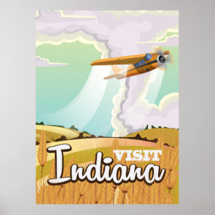 Affiche de voyage vintage Indiana