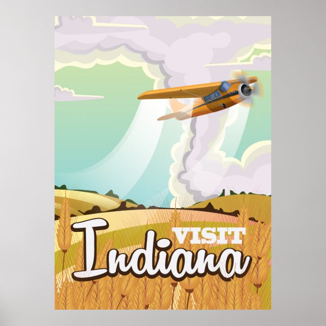 Affiche de voyage vintage Indiana (Devant)