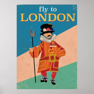 Affiche de voyage vintage Londres, Angleterre