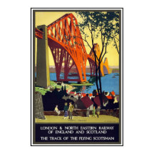 Affiche de voyage vintage Londres Écosse